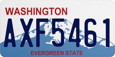 WA license plate AXF5461