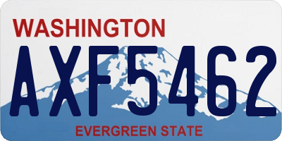 WA license plate AXF5462
