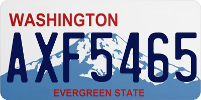 WA license plate AXF5465