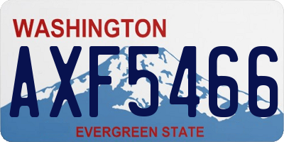 WA license plate AXF5466