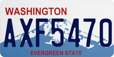WA license plate AXF5470