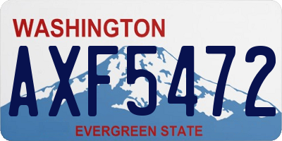 WA license plate AXF5472