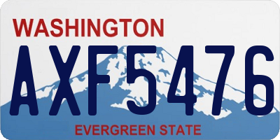 WA license plate AXF5476