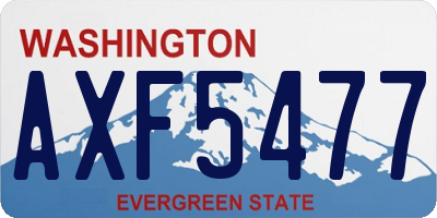 WA license plate AXF5477