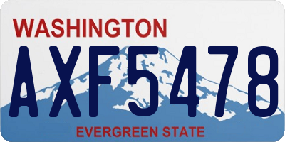 WA license plate AXF5478