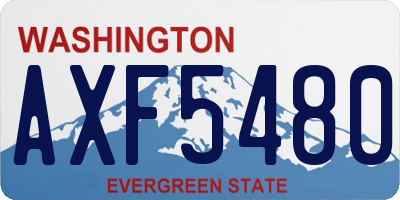 WA license plate AXF5480