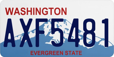 WA license plate AXF5481