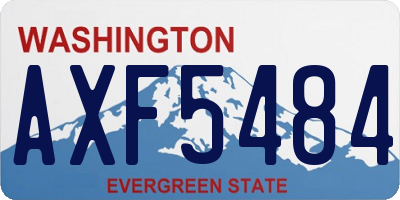 WA license plate AXF5484
