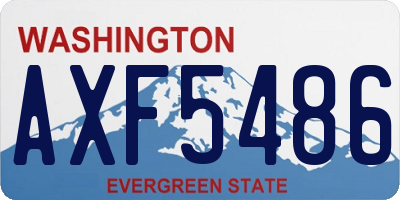 WA license plate AXF5486