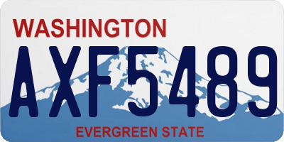 WA license plate AXF5489
