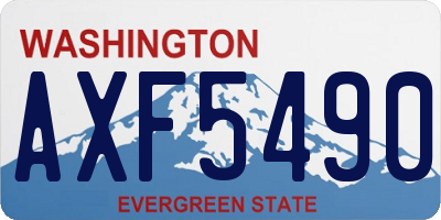 WA license plate AXF5490