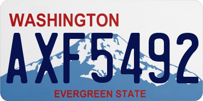 WA license plate AXF5492