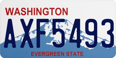 WA license plate AXF5493