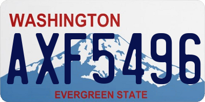 WA license plate AXF5496