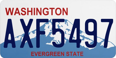 WA license plate AXF5497