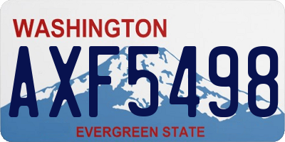 WA license plate AXF5498