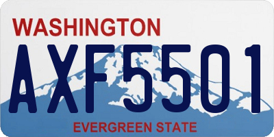 WA license plate AXF5501