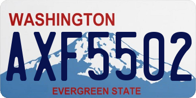 WA license plate AXF5502