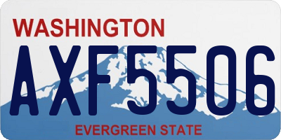 WA license plate AXF5506