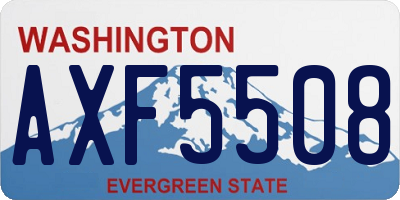 WA license plate AXF5508