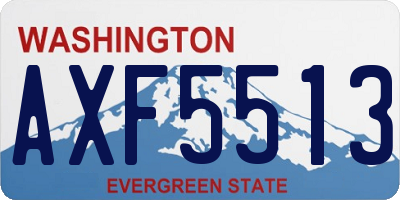 WA license plate AXF5513