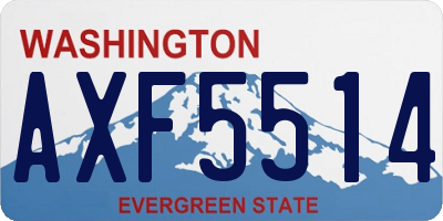 WA license plate AXF5514