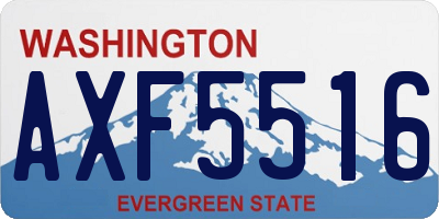 WA license plate AXF5516