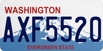 WA license plate AXF5520