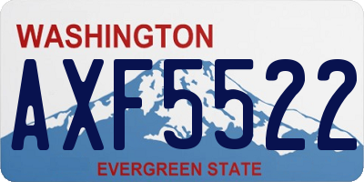 WA license plate AXF5522