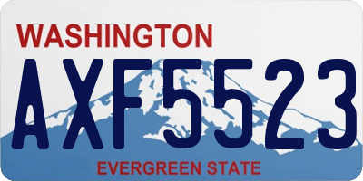 WA license plate AXF5523