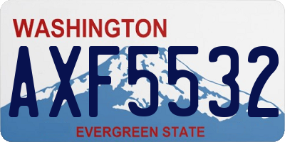 WA license plate AXF5532