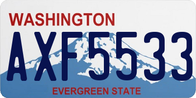 WA license plate AXF5533