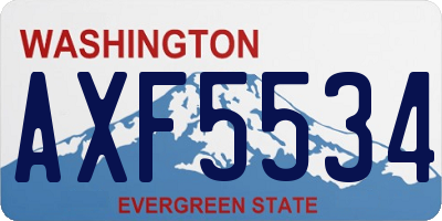 WA license plate AXF5534