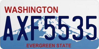 WA license plate AXF5535
