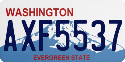 WA license plate AXF5537