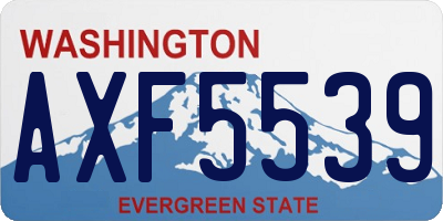 WA license plate AXF5539