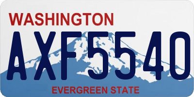 WA license plate AXF5540