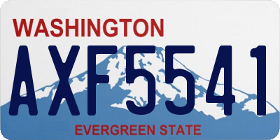 WA license plate AXF5541