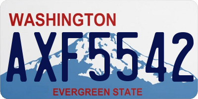 WA license plate AXF5542