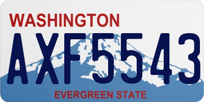 WA license plate AXF5543