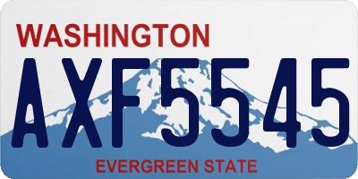 WA license plate AXF5545