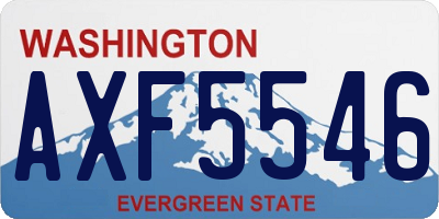 WA license plate AXF5546