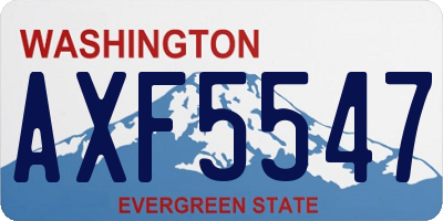 WA license plate AXF5547