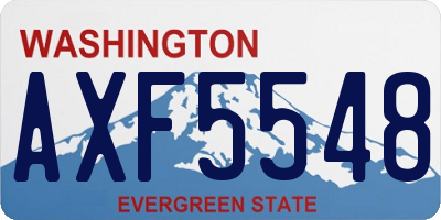 WA license plate AXF5548