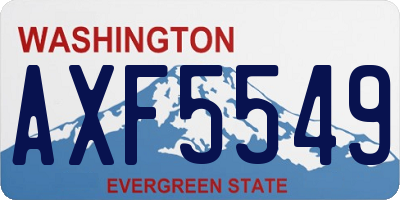 WA license plate AXF5549