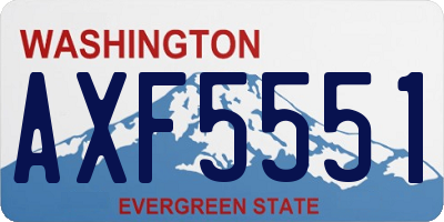 WA license plate AXF5551