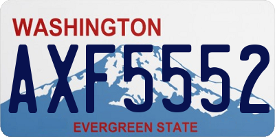 WA license plate AXF5552