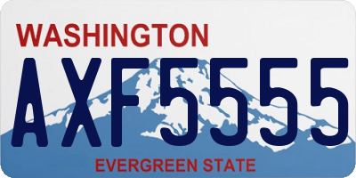 WA license plate AXF5555