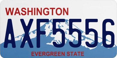 WA license plate AXF5556