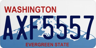 WA license plate AXF5557